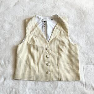 Missguided NWT Yellow White Striped Vest